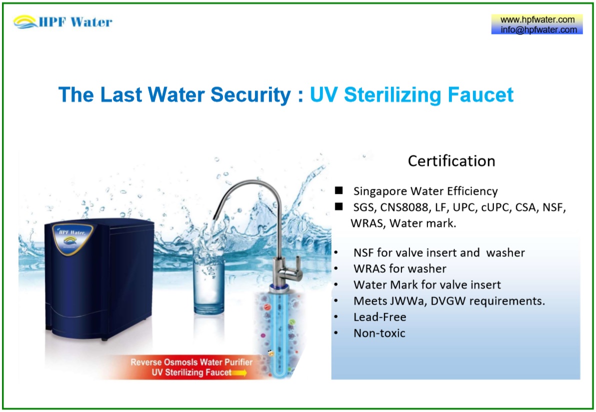 Stainless Steel UV Sterilizing Faucet customized Lead-Free Stainless Steel inner valve  laser your own logo 